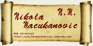 Nikola Mačukanović vizit kartica